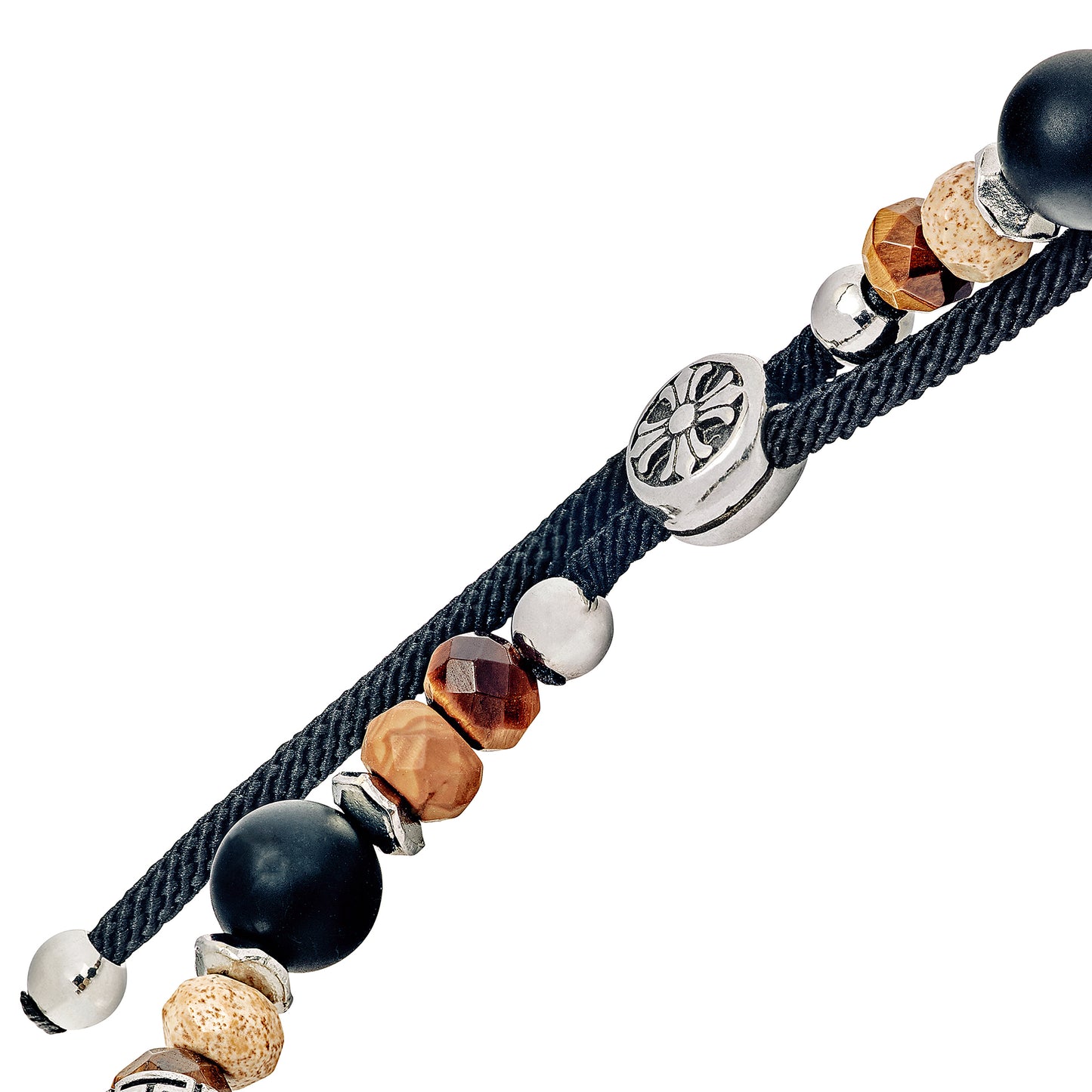 Stainless Steel and Semi-Precious Beaded Bracelet