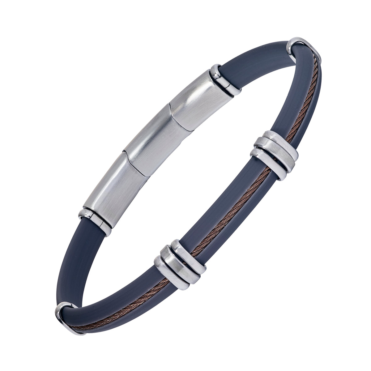 Rubber and Stainless Steel Bracelet