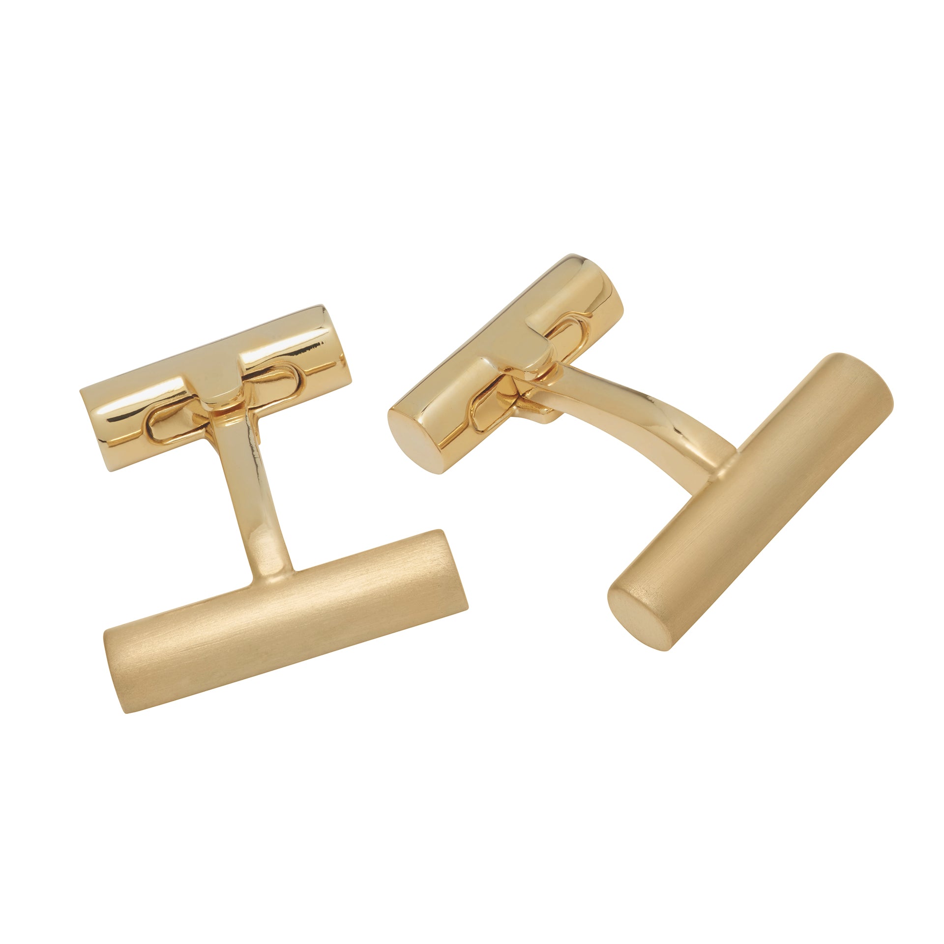Gold Bar Cufflinks - Gold Plated Stainless Steel Dress Shirt Accessories