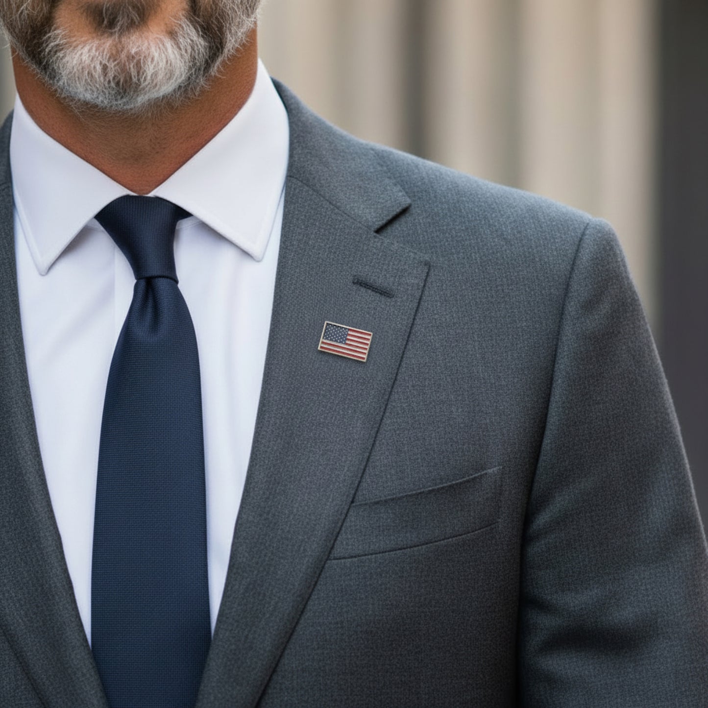 American Flag Mother of Pearl Lapel Pin