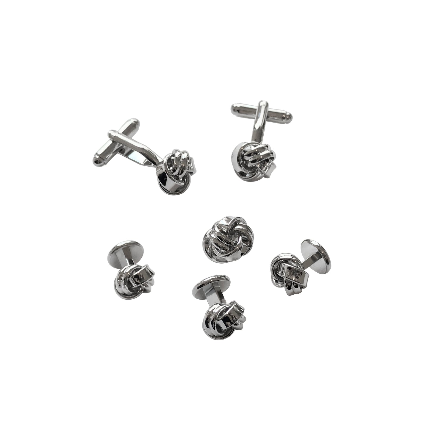 Classic Smooth & Ridge Knot Cufflinks and Tuxedo Studs