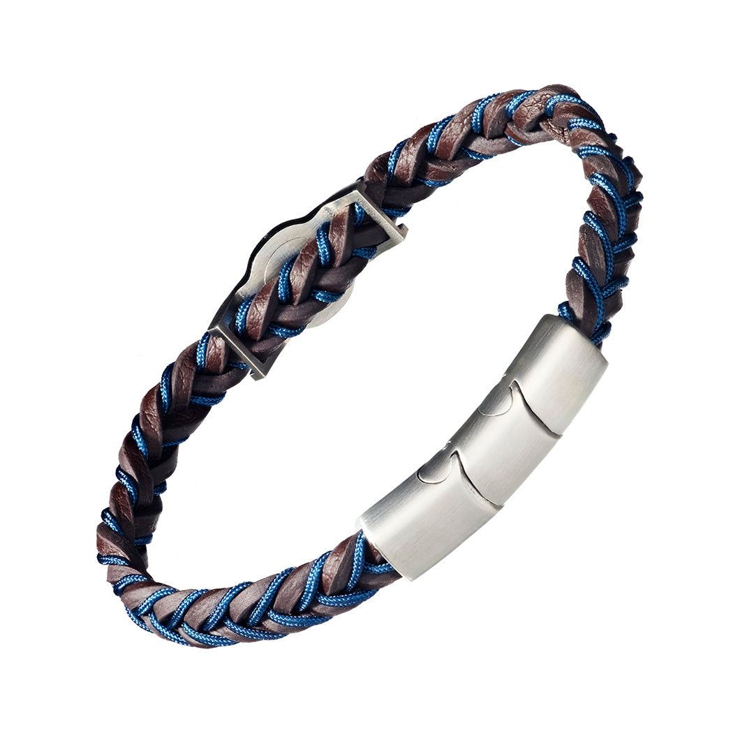 Braided Two-color Leather Bracelet Cartridge Casing