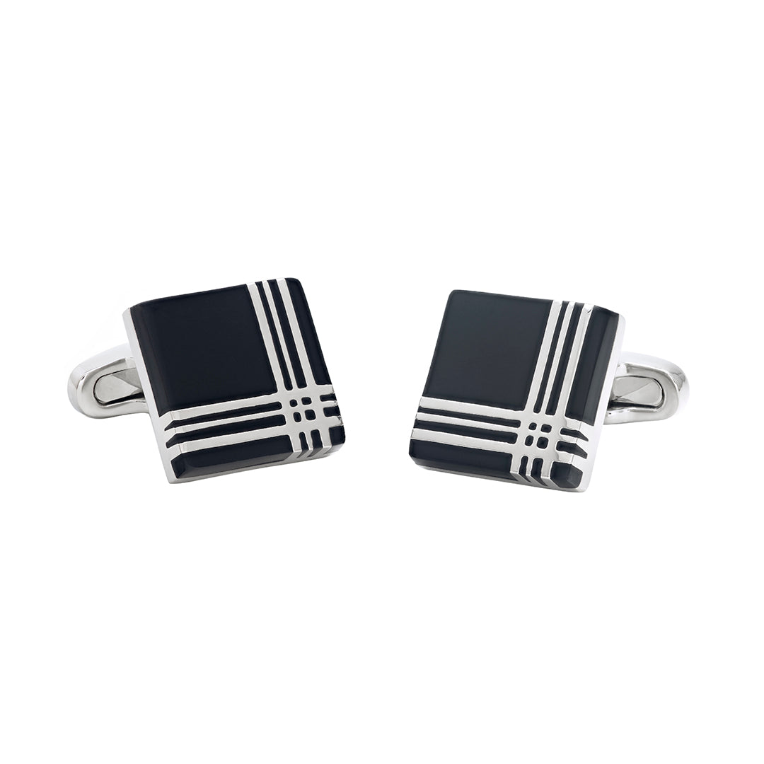 Onyx Plaid Cufflinks