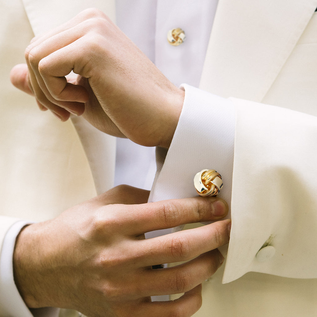 Classic Smooth & Ridge Knot Cufflinks and Tuxedo Studs