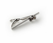Skull and Crossbones with Red Crystal Tie Bar