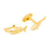 Gold Tone Circling Shark Cufflinks