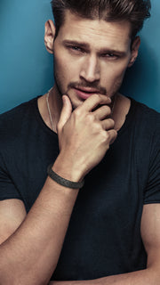 Braided Leather Bracelet with Stainless Steel Magnetic Closure