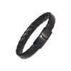 Braided Leather Bracelet with Stainless Steel Magnetic Closure