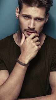 Braided Leather Bracelet with Stainless Steel Magnetic Closure