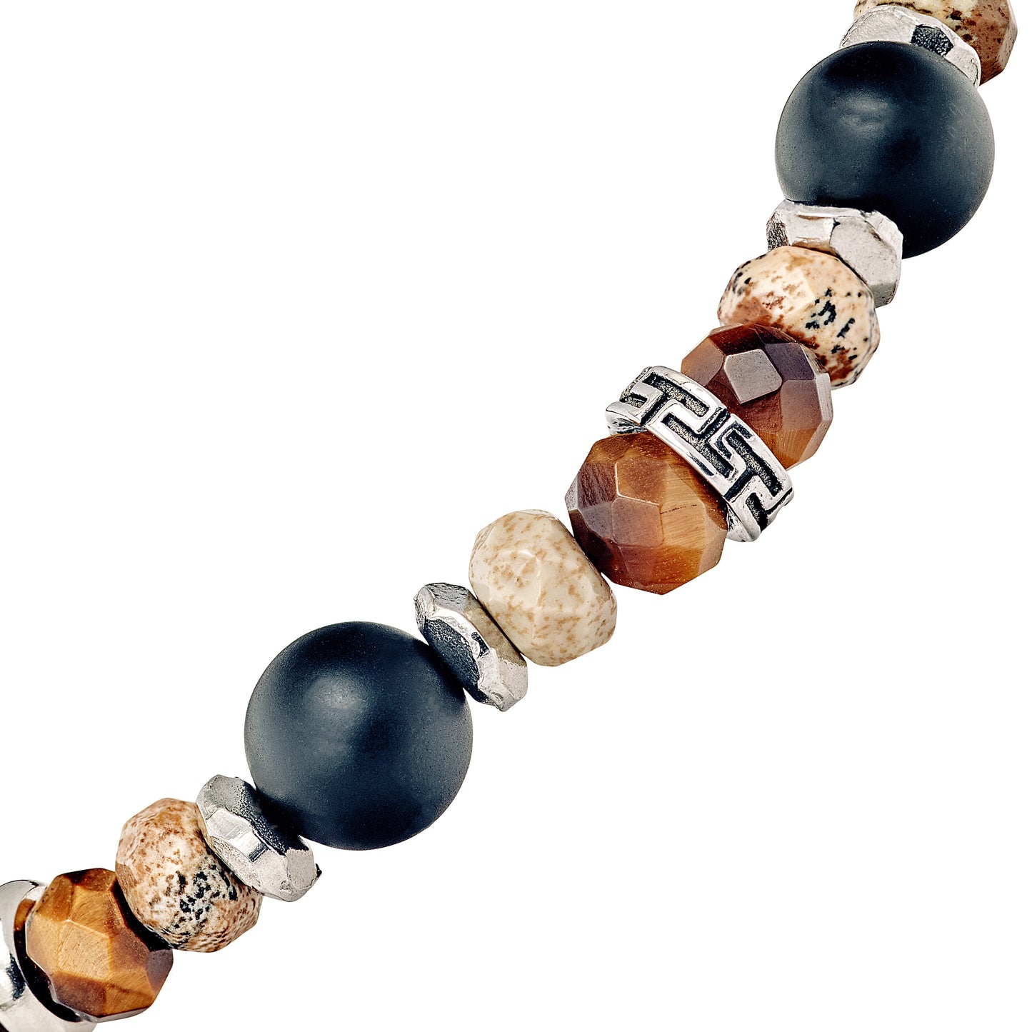 Stainless Steel and Semi-Precious Beaded Bracelet