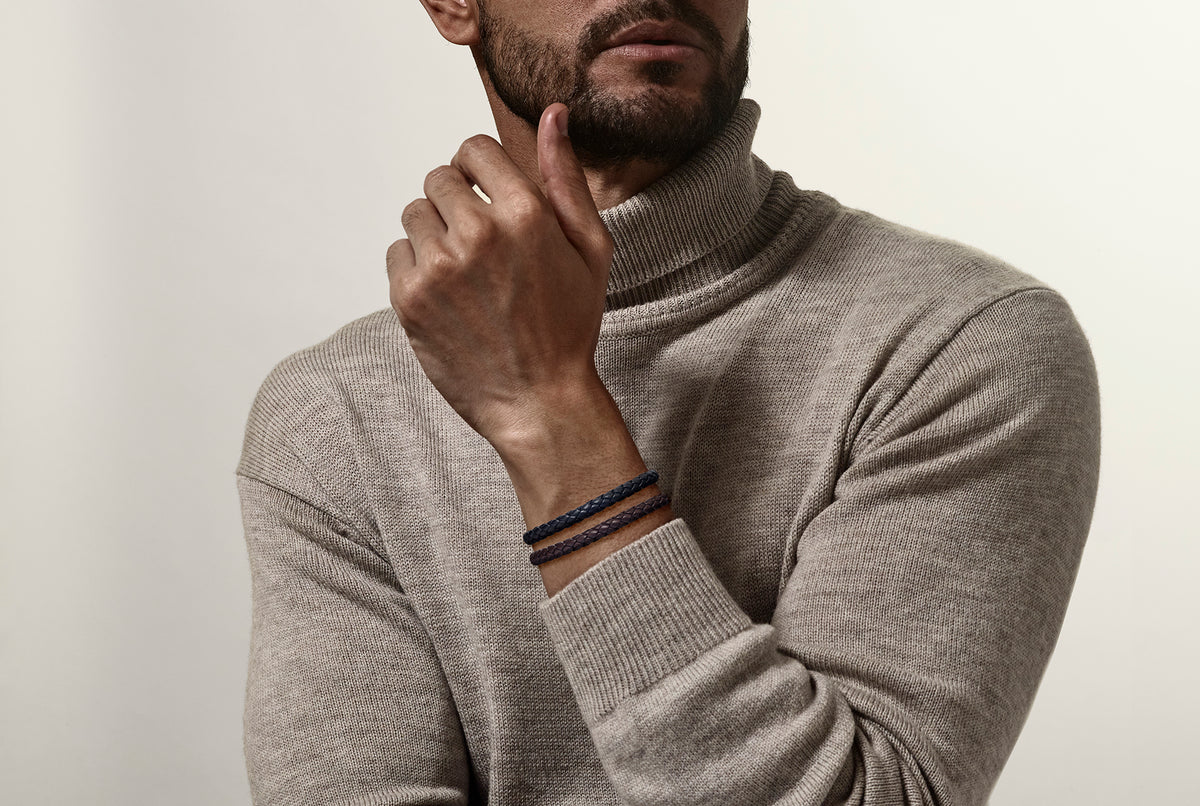 Flexible Braided Leather Bracelet