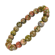 8mm Semiprecious Gemstone Bead Elastic Bracelet