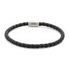 Men's Leather Cord Bracelet with Magnetic Closure