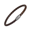 Men's Leather Cord Bracelet with Magnetic Closure