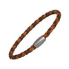 Men's Leather Cord Bracelet with Magnetic Closure