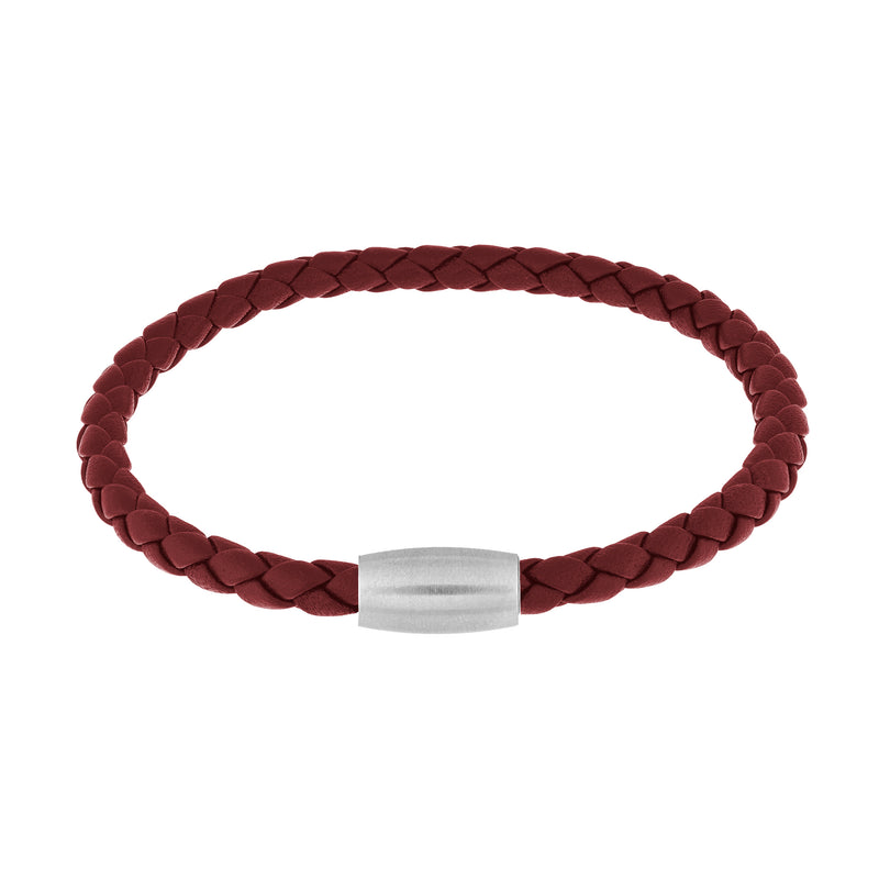 Men's Leather Cord Bracelet with Magnetic Closure