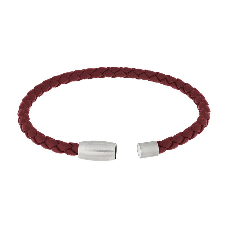 Men's Leather Cord Bracelet with Magnetic Closure