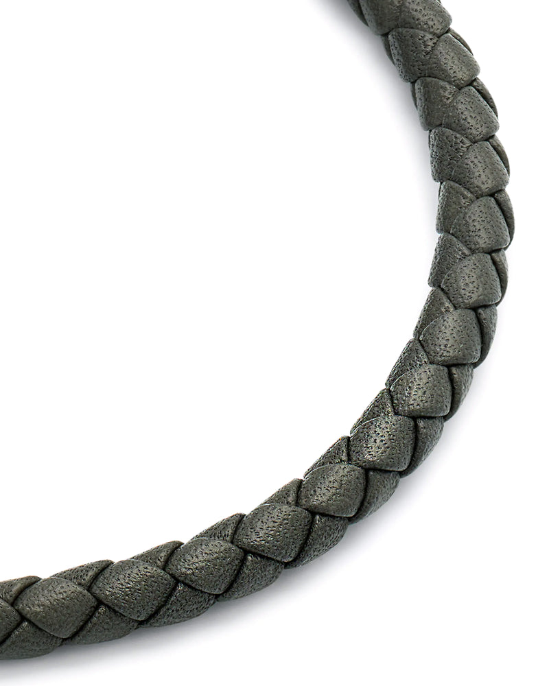 Men's Leather Cord Bracelet with Magnetic Closure