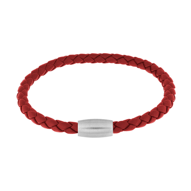 Men's Leather Cord Bracelet with Magnetic Closure