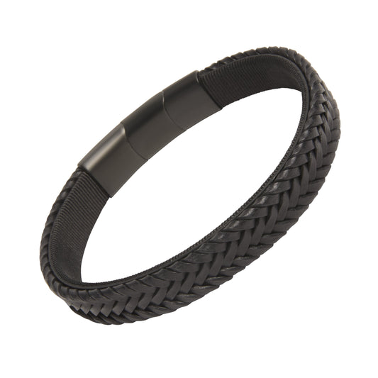 Braided Leather with Nylon Strap Bracelet
