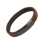 Braided Leather with Nylon Strap Bracelet