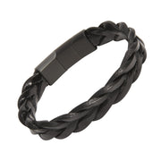 Wide Leather Braid Bracelet