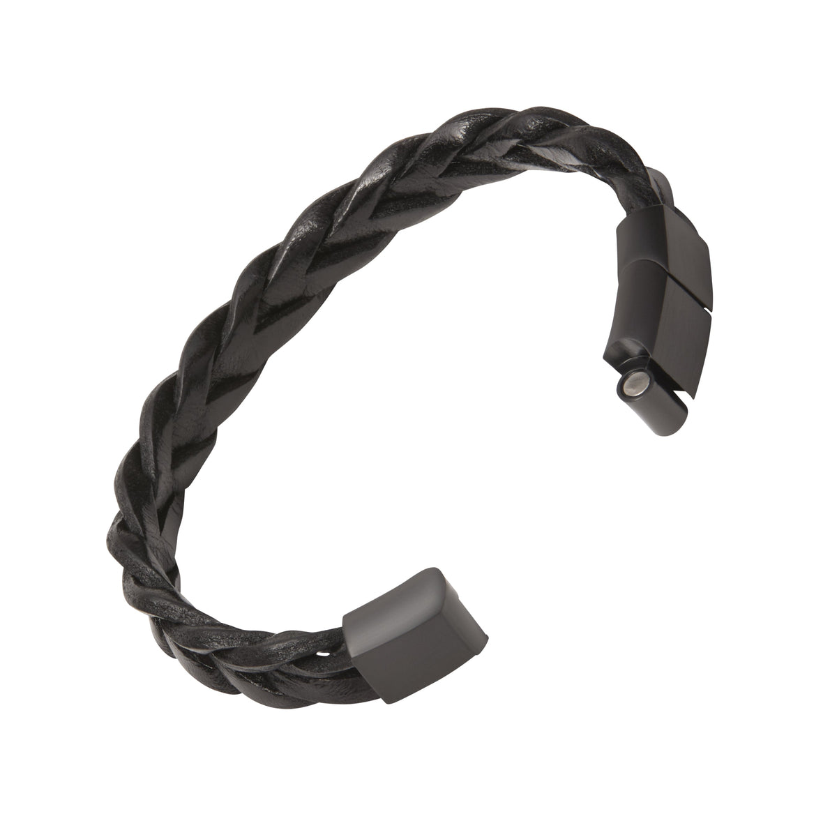 Wide Leather Braid Bracelet