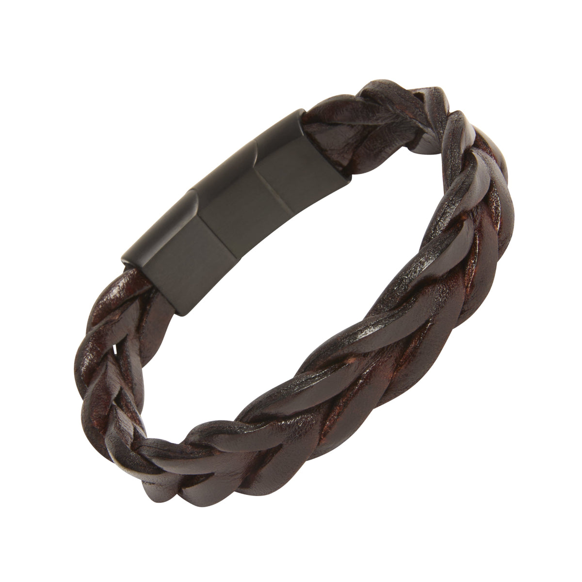Wide Leather Braid Bracelet