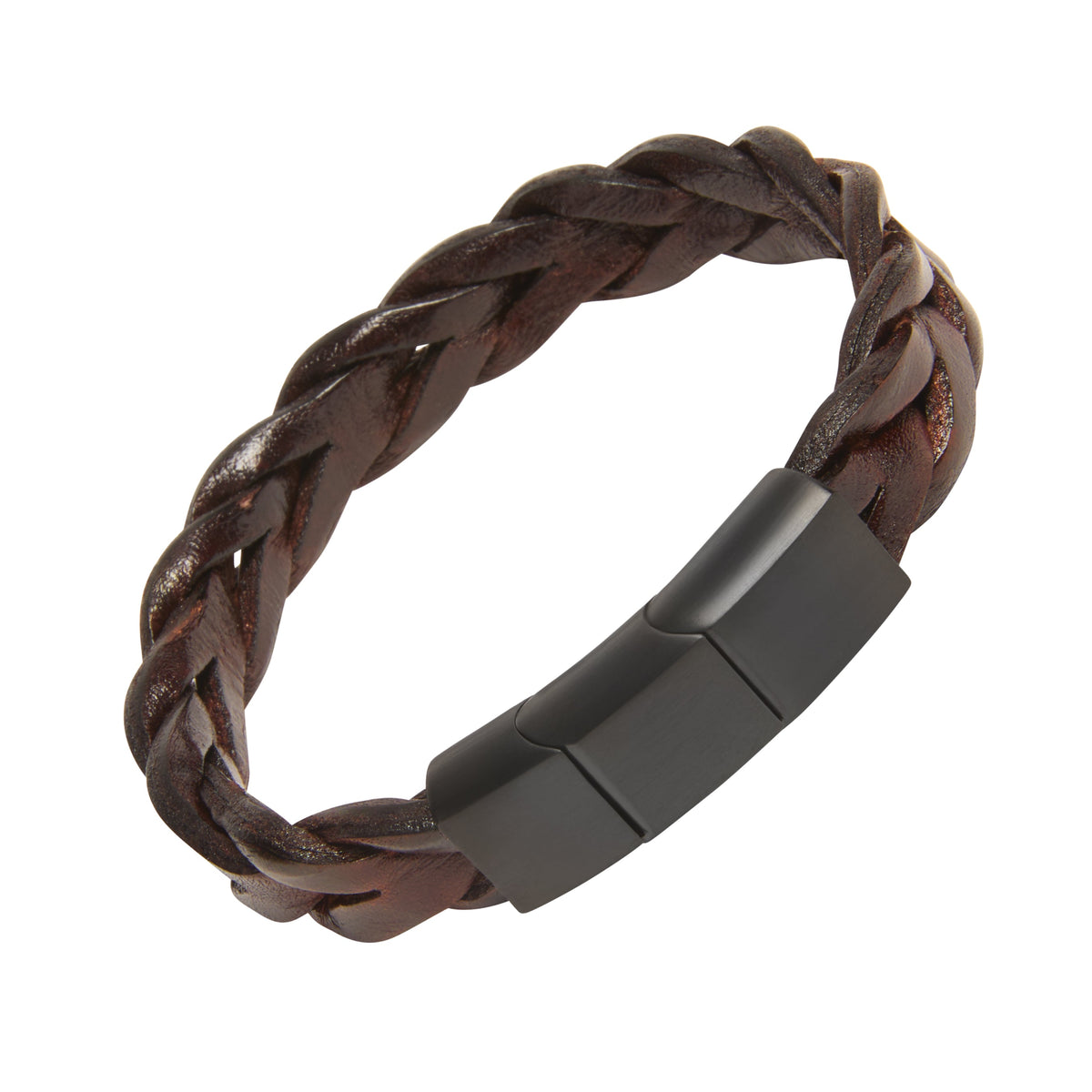 Wide Leather Braid Bracelet