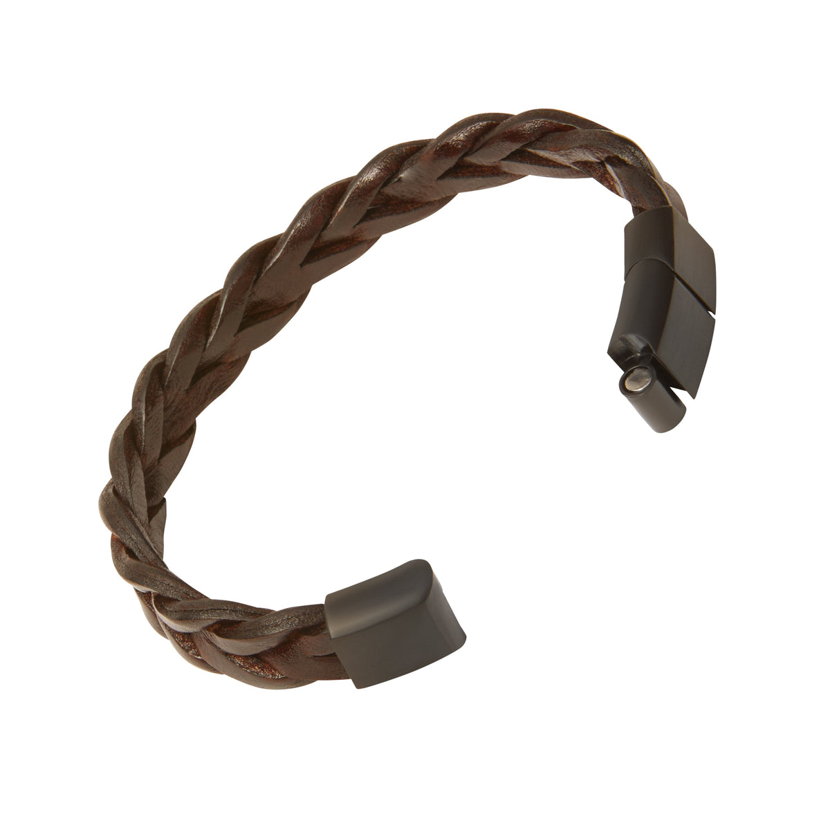 Wide Leather Braid Bracelet