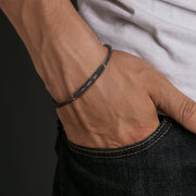 Cable Bracelet with Leather