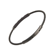 Cable Bracelet with Leather