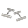 Matte and Shiny Silver Tone Bar Cufflinks