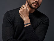 Two Color Leather and Nylon Bracelet