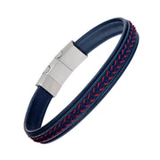 Two Color Leather and Nylon Bracelet