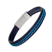 Two Color Leather and Nylon Bracelet