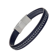 Two Color Leather and Nylon Bracelet