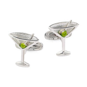 Martini Glass Silver Plated Cufflinks
