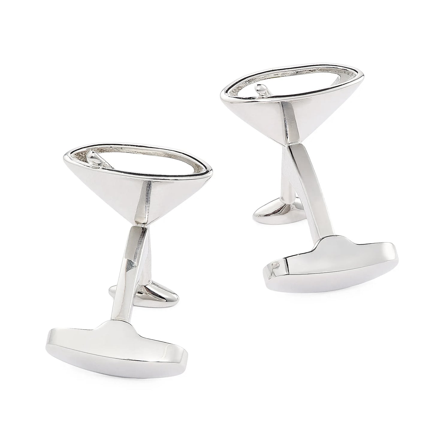 Martini Glass Silver Plated Cufflinks