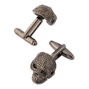 Granulated Gunmetal Skull Cufflinks
