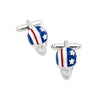 Skull with American Flag Helmet Cufflinks