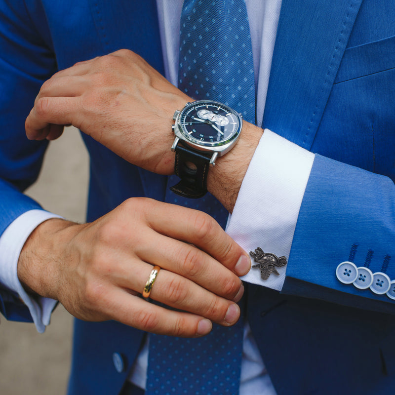 Gunmetal Pirate Skull Cufflinks