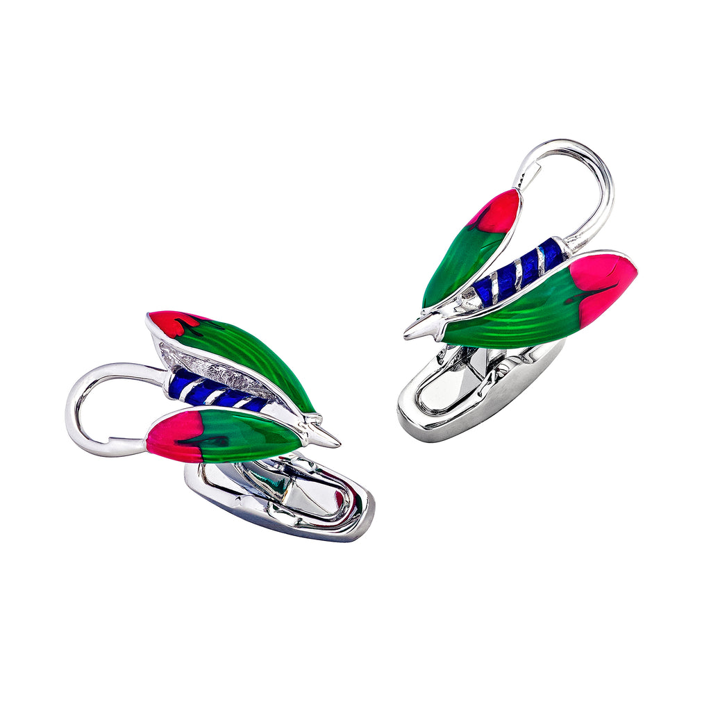 Colorful Feather Fly Fishing Cufflinks