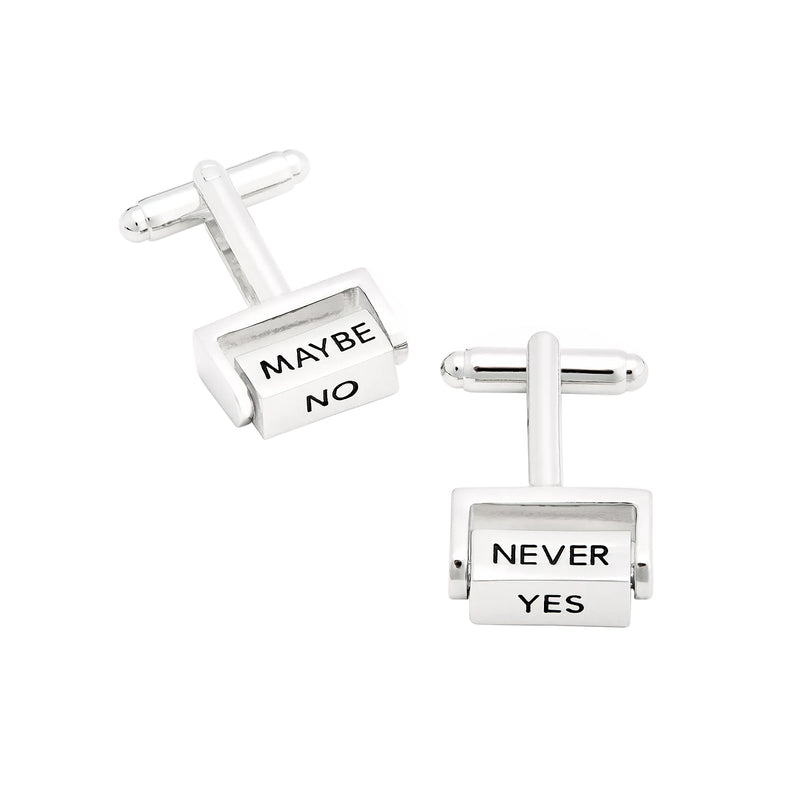 Spinning Yes, No, Maybe, Never Cufflinks