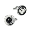 Angel & Devil Smiley Face Cufflinks with Black Enamel