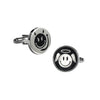 Angel & Devil Smiley Face Cufflinks with Black Enamel