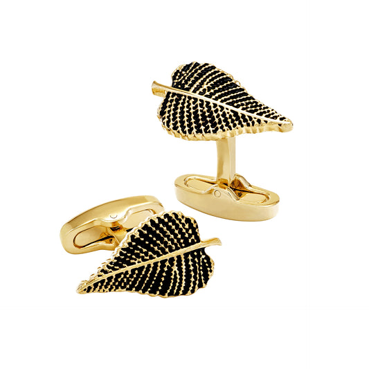 Gold-Tone Leaf Cufflinks