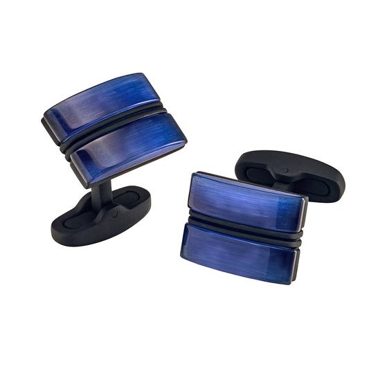 Blue Fiber Optic Cufflinks