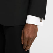 Rectangle Basketweave Cufflinks and Stud Set