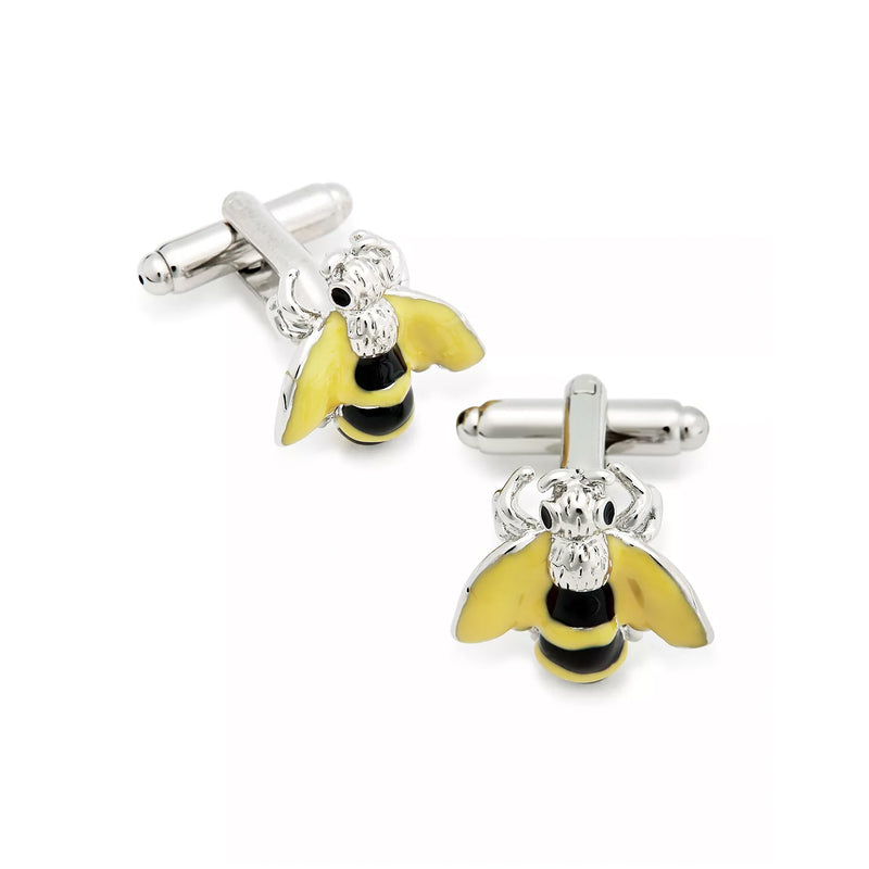 Bumble Bee Cufflinks with Hand Painted Enamel